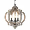 Cachil 15 1/2" Wide Distressed Wood 3-Light Orb Chandelier -Outlet The Radiantix Store cachil 15 and one half inch wide distressed wood 3 light orb chandelier 650p5