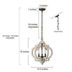 Cachil 15 1/2"W Weathered White 3-Light Lantern Chandelier -Outlet The Radiantix Store cachil 15 and one half inchw weathered white 3 light lantern chandelier 651p5views5