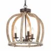 Cachil 15" Wide Distressed Wood 3-Light Lantern Chandelier -Outlet The Radiantix Store cachil 15 inch wide distressed wood 3 light lantern chandelier 647p5