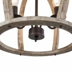 Cachil 15" Wide Distressed Wood 3-Light Lantern Chandelier -Outlet The Radiantix Store cachil 15 inch wide distressed wood 3 light lantern chandelier 647p5views4