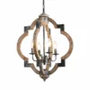 Cachil 19 3/4"W Distressed Wood 4-Light Lantern Chandelier -Outlet The Radiantix Store cachil 19 and three quarter inchw distressed wood 4 light lantern chandelier 499e5