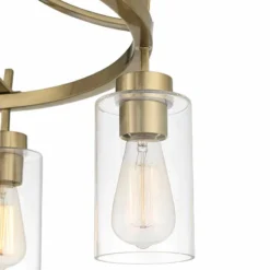 Caleb 22 3/4" Wide Gold Glass Wagon Wheel 5-Light Chandelier -Outlet The Radiantix Store caleb 22 and three quarter inch wide gold glass wagon wheel 5 light chandelier 684n1views1