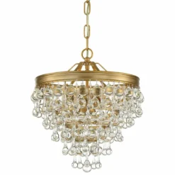 Calypso 12" Wide Vibrant Gold And Crystal Mini Chandelier -Outlet The Radiantix Store calypso 12 inch wide vibrant gold and crystal mini chandelier 56e50