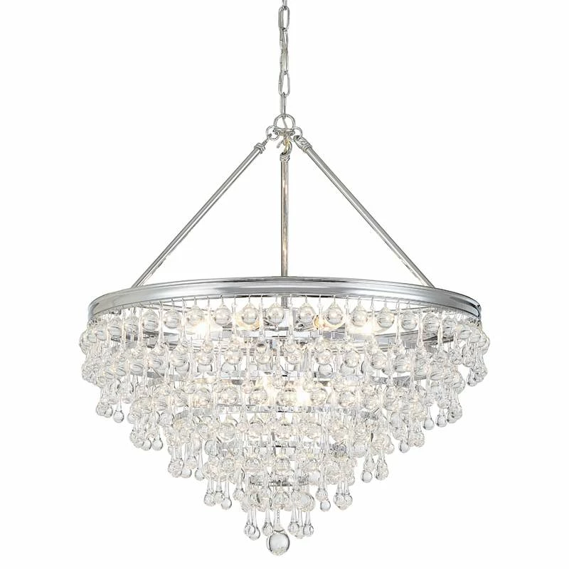 Calypso 24" Wide Polished Chrome And Crystal Chandelier 5 Calypso 24" Wide Polished Chrome And Crystal Chandelier - Image 3