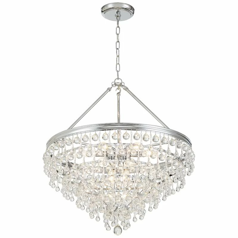 Calypso 24" Wide Polished Chrome And Crystal Chandelier 8 Calypso 24" Wide Polished Chrome And Crystal Chandelier - Image 6