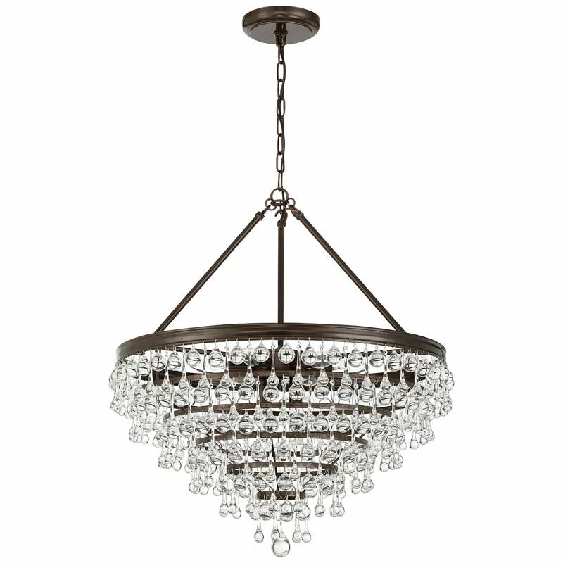 Calypso 24" Wide Vibrant Bronze And Crystal Chandelier 8 Calypso 24" Wide Vibrant Bronze And Crystal Chandelier - Image 6