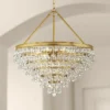 Calypso 24"W Vibrant Gold And Crystal Teardrop Chandelier -Outlet The Radiantix Store calypso 24 inchw vibrant gold and crystal teardrop chandelier 61h97cropped