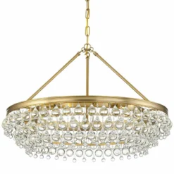 Calypso 30"W Vibrant Gold And Crystal Teardrop Chandelier -Outlet The Radiantix Store calypso 30 inchw vibrant gold and crystal teardrop chandelier 62e48