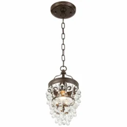 Calypso 7 1/2" Wide Vibrant Bronze And Crystal Mini Chandelier -Outlet The Radiantix Store calypso 7 and one half inch wide vibrant bronze and crystal mini chandelier 71x59views3