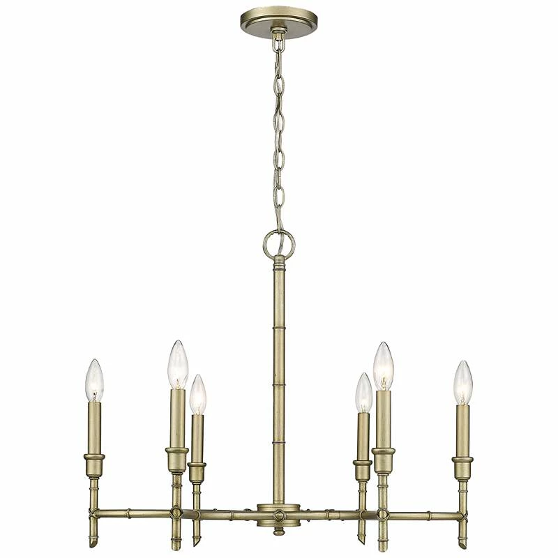 Golden Lighting Cambay 25" Wide White Gold Metal 6-Light Chandelier 8 Golden Lighting Cambay 25" Wide White Gold Metal 6-Light Chandelier - Image 6