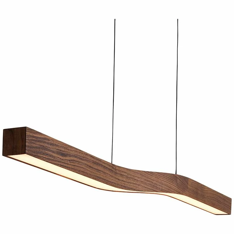 Camur 56" Wide Oiled Walnut LED Kitchen Island Light Pendant 3 Camur 56" Wide Oiled Walnut LED Kitchen Island Light Pendant - Image 2