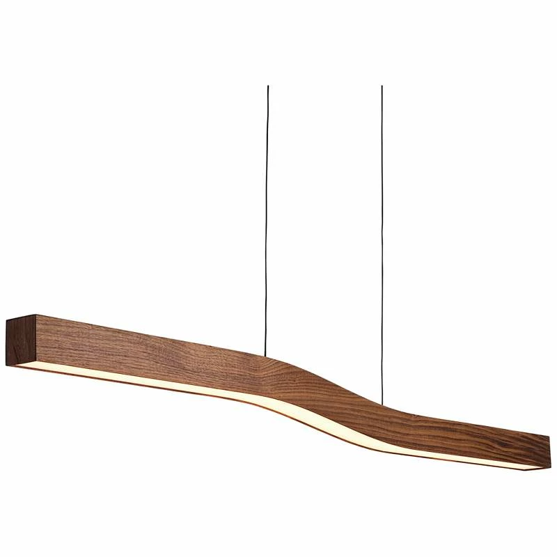 Camur 56" Wide Oiled Walnut LED Kitchen Island Light Pendant 5 Camur 56" Wide Oiled Walnut LED Kitchen Island Light Pendant - Image 4