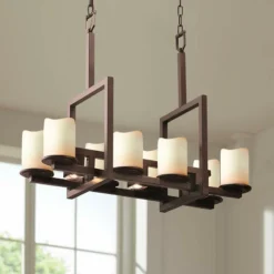 Candle Aria 34" Wide Dark Bronze 11-Light Island Chandelier