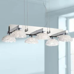 Caramico 29 3/4" Wide Chrome Kitchen Island Light Chandelier