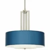 Carey 24" Silk Blue Double Drum Shade Chandelier 1 Carey 24" Silk Blue Double Drum Shade Chandelier -Outlet The Radiantix Store carey 24 inch silk blue double drum shade chandelier 99y33