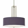 Carey 24" Silk Eggplant Double Drum Shade Chandelier 2 Carey 24" Silk Eggplant Double Drum Shade Chandelier -Outlet The Radiantix Store carey 24 inch silk eggplant double drum shade chandelier 99y36