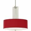Carey 24" Silk Red Double Drum Shade Chandelier -Outlet The Radiantix Store carey 24 inch silk red double drum shade chandelier 99y38