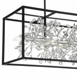 Carrine 38 1/2" Wide Black And Silver Island 8-Light Pendant -Outlet The Radiantix Store carrine 38 and one half inch wide black and silver island 8 light pendant 140d0views2