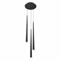 Cascade 12"W Black W/ Frosted Glass LED Multi Light Pendant -Outlet The Radiantix Store cascade 12 inchw black w frosted glass led multi light pendant 55r18views1