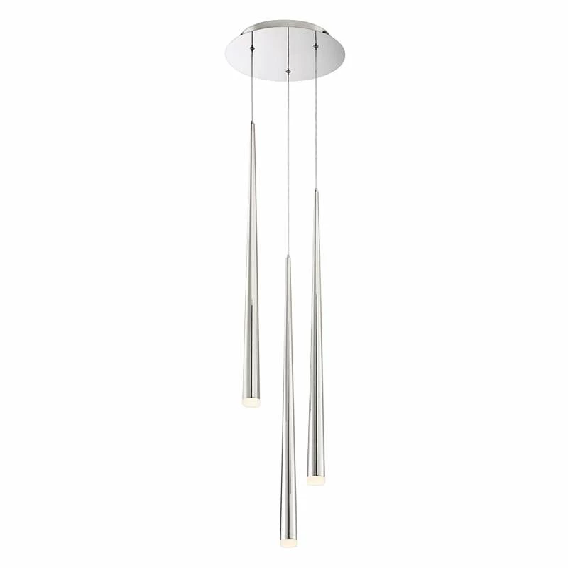 Cascade 12"W Nickel W/ Frosted Glass LED Multi Light Pendant 4 Cascade 12"W Nickel W/ Frosted Glass LED Multi Light Pendant - Image 2