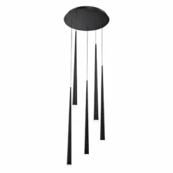 Cascade 17" Wide Matte Black LED 5-Light Multi Light Pendant 8 Cascade 17" Wide Matte Black LED 5-Light Multi Light Pendant -Outlet The Radiantix Store cascade 17 inch wide matte black led 5 light multi light pendant 55r20views1