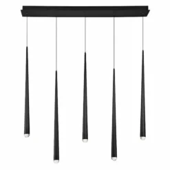 Cascade 40" Wide Matte Black Modern LED Kitchen Island Light Pendant -Outlet The Radiantix Store cascade 40 inch wide matte black modern led kitchen island light pendant 55r06views1