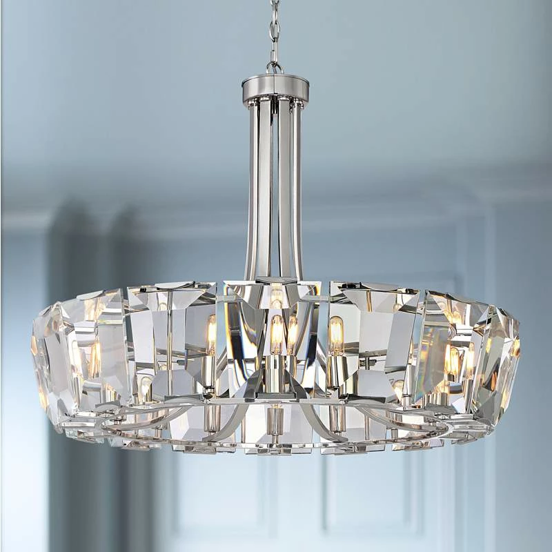 Castle Aurora 33 1/4" Wide Polished Nickel Modern Crystal Chandelier 3 Castle Aurora 33 1/4" Wide Polished Nickel Modern Crystal Chandelier