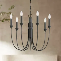 Troy Cate 21 1/2" Wide Forged Iron 7-Light Chandelier