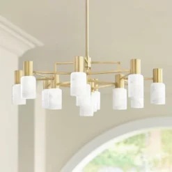 Centerport 36 3/4" Wide Aged Brass 12-Light LED Chandelier