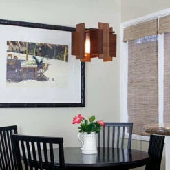 Cerno Abeo 15" Wide Dark Stained Walnut Modern LED Pendant Light -Outlet The Radiantix Store cerno abeo 15 inch wide dark stained walnut modern led pendant light 1r646views2