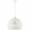 Chantily 19 3/4" Wide White Metal Globe Pendant Light -Outlet The Radiantix Store chantily 19 and three quarter inch wide white metal globe pendant light 84r43