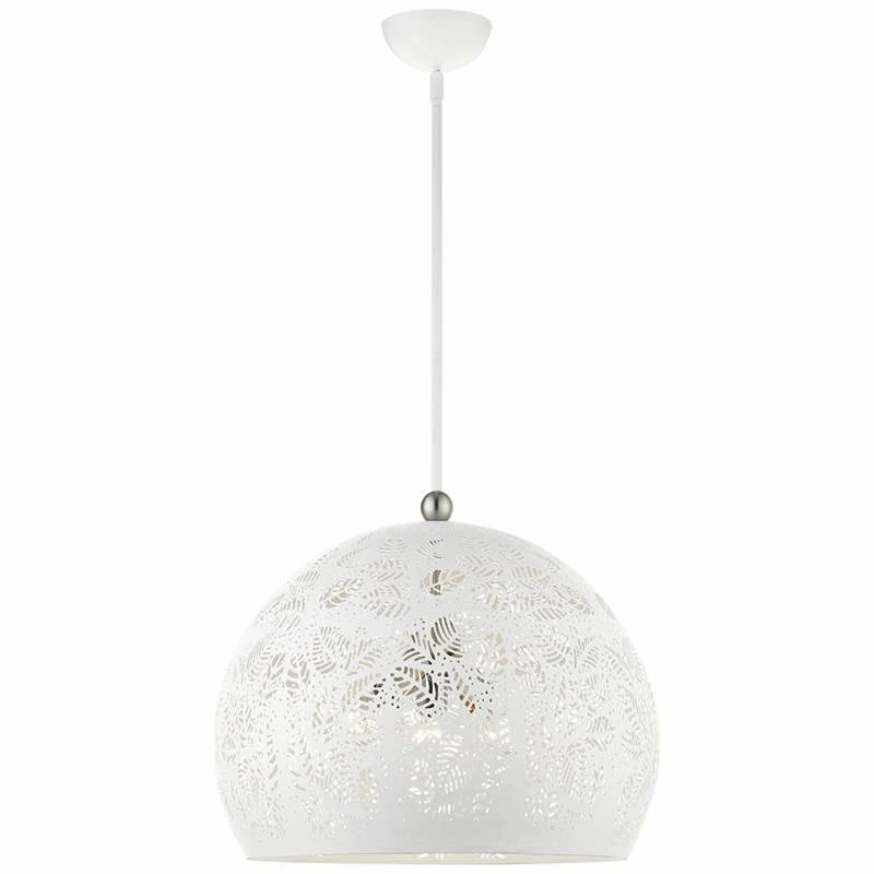 Chantily 19 3/4" Wide White Metal Globe Pendant Light 3 Chantily 19 3/4" Wide White Metal Globe Pendant Light