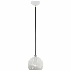 Chantily 8" Wide White Metal Globe Mini Pendant Light -Outlet The Radiantix Store chantily 8 inch wide white metal globe mini pendant light 84r38
