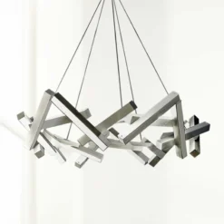 Chaos 34" Wide Brushed Aluminum 21-Light LED Chandelier