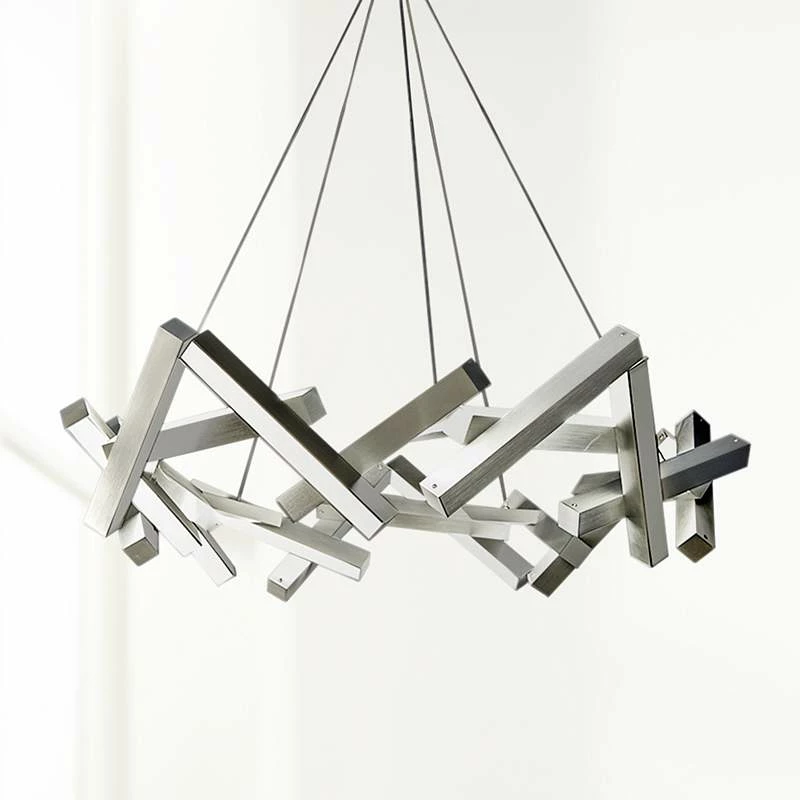 Chaos 34" Wide Brushed Aluminum 21-Light LED Chandelier 3 Chaos 34" Wide Brushed Aluminum 21-Light LED Chandelier