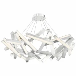 Chaos 61" Wide Brushed Aluminum 31-Light LED Chandelier