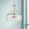 Charleston 16" Wide Satin Nickel 3-Light LED Pendant Light -Outlet The Radiantix Store charleston 16 inch wide satin nickel 3 light led pendant light 24j58cropped