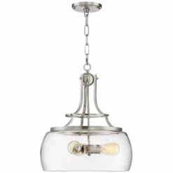 Charleston 16" Wide Satin Nickel 3-Light LED Pendant Light -Outlet The Radiantix Store charleston 16 inch wide satin nickel 3 light led pendant light 24j58views3
