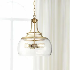 Charleston 16" Wide Warm Gold 3-Light LED Luxe Pendant Light