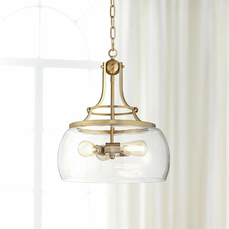 Charleston 16" Wide Warm Gold 3-Light LED Luxe Pendant Light 3 Charleston 16" Wide Warm Gold 3-Light LED Luxe Pendant Light