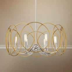 Chassell 24 3/4"W Honey Gold And Nickel 6-Light Chandelier