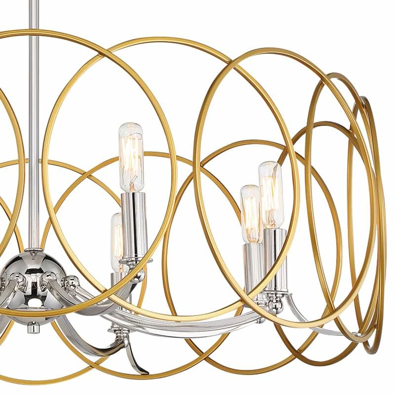 Chassell 31 1/2"W Honey Gold And Nickel 8-Light Chandelier 5 Chassell 31 1/2"W Honey Gold And Nickel 8-Light Chandelier - Image 3