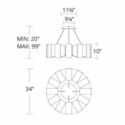 Chronos 34" Wide Twelve Light Modern Chandelier In Black -Outlet The Radiantix Store chronos 34 inch wide twelve light modern chandelier in black 138n3views4