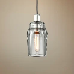 Troy Citizen 4 3/4"W Graphite And Polished Nickel Mini Pendant