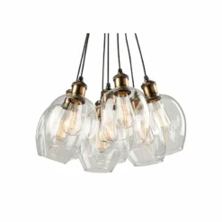 Clearwater 18"W Vintage Brass And Black Multi Light Pendant -Outlet The Radiantix Store clearwater 18 inchw vintage brass and black multi light pendant 35w37views1