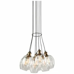 Clearwater 18"W Vintage Brass And Black Multi Light Pendant -Outlet The Radiantix Store clearwater 18 inchw vintage brass and black multi light pendant 35w37views2