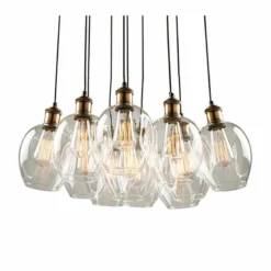 Clearwater 22"W Vintage Brass And Black Multi Light Pendant -Outlet The Radiantix Store clearwater 22 inchw vintage brass and black multi light pendant 35w31views1