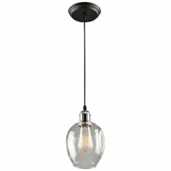 Clearwater 5 1/2" Wide Polish Nickel And Black Mini Pendant -Outlet The Radiantix Store clearwater 5 and one half inch wide polish nickel and black mini pendant 35w68views2