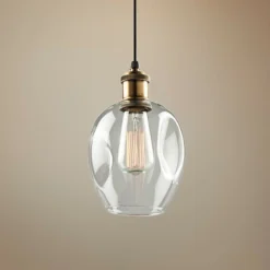 Clearwater 5 1/2" Wide Vintage Brass And Black Mini Pendant