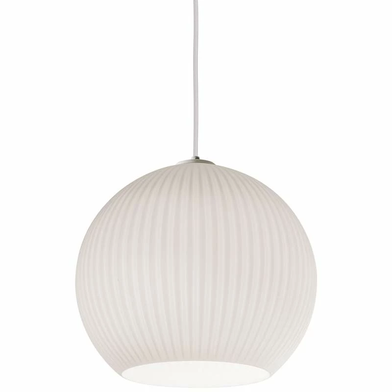AFX Cleo 12 1/2" Wide Frosted White Ribbed Glass Pendant Light 4 AFX Cleo 12 1/2" Wide Frosted White Ribbed Glass Pendant Light - Image 2
